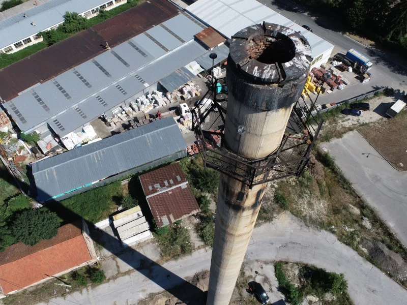 Конструктивно обследване на стоманобетонен комин с височина 60m в УПИ XI с идентиф. 10450.502.2565